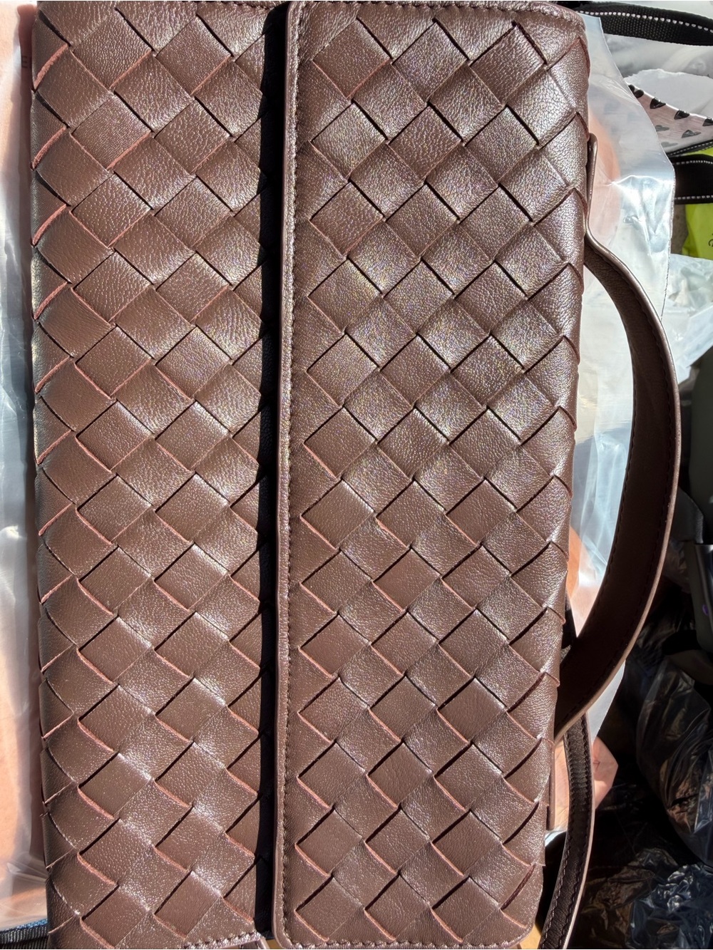 Quince NWOT Eloise Handwoven Clutch in Dark Brown 1339 - Picture 10 of 13